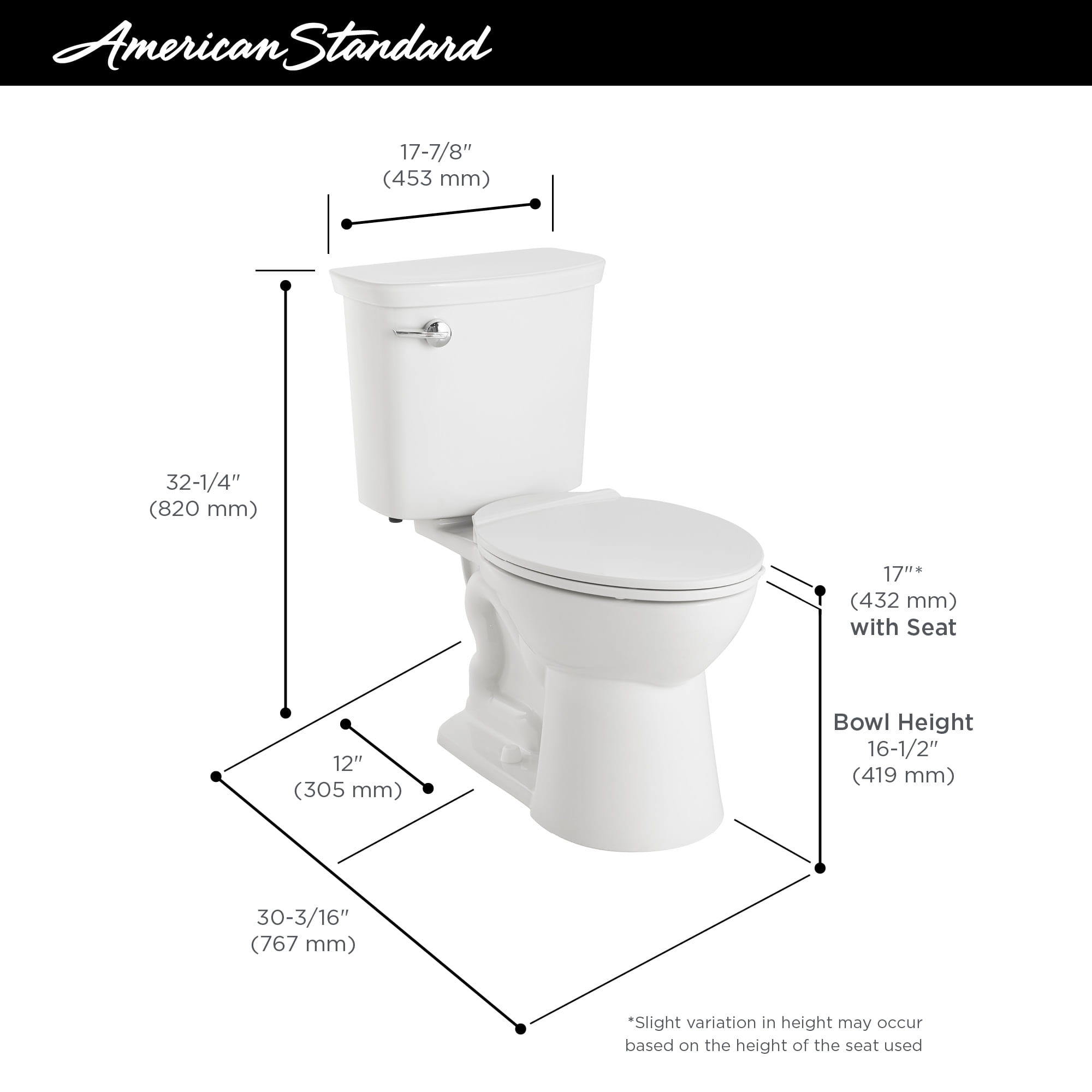 VorMax® Plus Two-Piece 1.0 gpf/3.8 Lpf Chair Height Elongated Toilet With Seat